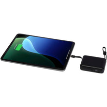 Load image into Gallery viewer, Acrux 10.000 mAh 35W tablet power bank with built in Type-C cable - made from recycled plastic — Black (detail 2)