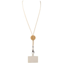 Load image into Gallery viewer, Adhab smartphone lanyard with bamboo details — White (front)