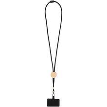 Load image into Gallery viewer, Adhab smartphone lanyard with bamboo details — Black