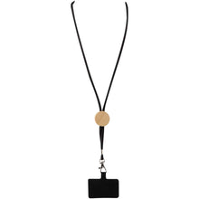 Load image into Gallery viewer, Adhab smartphone lanyard with bamboo details — Black (front)