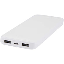 Load image into Gallery viewer, Adhil 10.000 mAh 10W recycled plastic power bank with 2 built-in cables — White (detail)