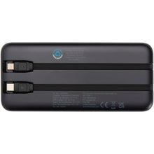 Load image into Gallery viewer, Adhil 10.000 mAh 10W recycled plastic power bank with 2 built-in cables — Black (back)