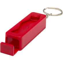 Load image into Gallery viewer, Aggia recycled plastic phone stand with fidget toy — Red (detail)