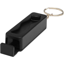 Load image into Gallery viewer, Aggia recycled plastic phone stand with fidget toy — Black (detail)