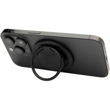 Load image into Gallery viewer, Albali recycled plastic magnetic phone holder with ring stand — Black