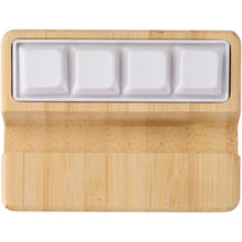 Load image into Gallery viewer, Algol recycled plastic phone stand and fidget toy with bamboo details — Wood (front)