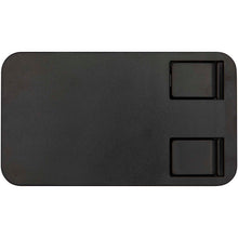 Load image into Gallery viewer, Alhena recycled plastic foldeable phone holder with metal desk stand — Black (front)