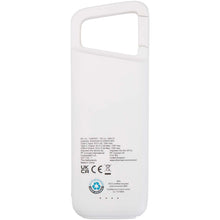Load image into Gallery viewer, Alkes 5000 mAh 12W recycled plastic water resistant power bank with carabiner — White (back)