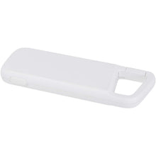 Load image into Gallery viewer, Alkes 5000 mAh 12W recycled plastic water resistant power bank with carabiner — White (detail)
