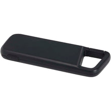 Load image into Gallery viewer, Alkes 5000 mAh 12W recycled plastic water resistant power bank with carabiner — Black (detail)