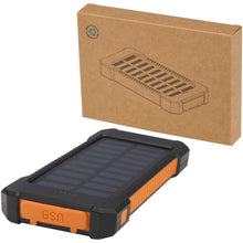 Load image into Gallery viewer, Altair 5000 mAh 10W recycled plastic rugged solar power bank with built-in torch — Black