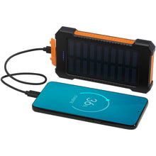 Load image into Gallery viewer, Altair 5000 mAh 10W recycled plastic rugged solar power bank with built-in torch — Black (detail 2)