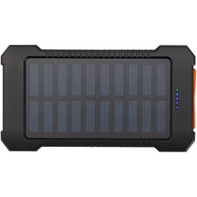 Load image into Gallery viewer, Altair 5000 mAh 10W recycled plastic rugged solar power bank with built-in torch — Black (front)