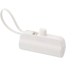 Load image into Gallery viewer, Alnair 5000 mAh 10W recycled plastic Type-C power bank with built-in flip stand and 2-in-1 cable — White (detail)