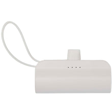 Load image into Gallery viewer, Alnair 5000 mAh 10W recycled plastic Type-C power bank with built-in flip stand and 2-in-1 cable — White (front)