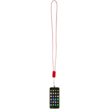 Load image into Gallery viewer, Anser recycled plastic smartphone lanyard with 27W 5-in-1 built-in cable — Red (detail)