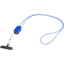 Load image into Gallery viewer, Anser recycled plastic smartphone lanyard with 27W 5-in-1 built-in cable — Royal blue (front)