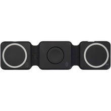 Load image into Gallery viewer, Armus 3-in-1 15W recycled plastic foldable wireless charger — Black (front)