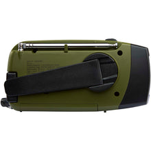Load image into Gallery viewer, Avior RCS recycled plastic emergency radio — Army green (back)
