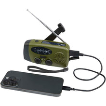 Load image into Gallery viewer, Avior RCS recycled plastic emergency radio — Army green (detail)