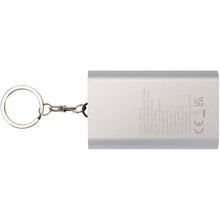 Load image into Gallery viewer, Arcturus 2000 mAh recycled aluminium power bank with keychain — Silver (back)