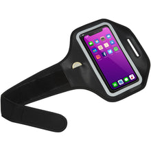 Load image into Gallery viewer, Haile reflective smartphone bracelet with transparent cover — Black (detail)