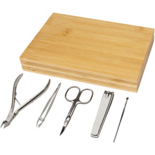 Load image into Gallery viewer, Ladia 5-piece bamboo manicure set — Natural