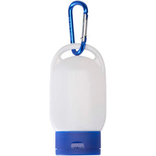 Load image into Gallery viewer, Rosie SPF 30 suncream with carabiner — Blue (front)