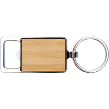 Load image into Gallery viewer, Snapper bamboo keychain with bottle opener — Natural (front)