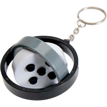 Load image into Gallery viewer, Spinx recycled plastic gyroscope fidget keychain — Black (detail)