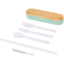 Load image into Gallery viewer, Runa cutlery set with bamboo lid — Mint green