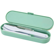 Load image into Gallery viewer, Runa cutlery set with bamboo lid — Mint green (detail)