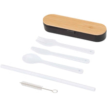 Load image into Gallery viewer, Runa cutlery set with bamboo lid — Black
