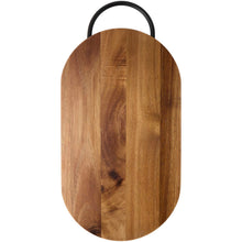Load image into Gallery viewer, Julienne acacia wood chopping board with handle — Wood (back)