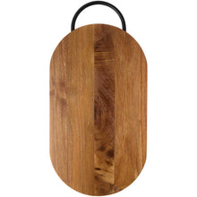 Load image into Gallery viewer, Julienne acacia wood chopping board with handle — Wood (front)