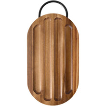 Load image into Gallery viewer, Prestige acacia wood chopping board with bread knife — Wood (front)