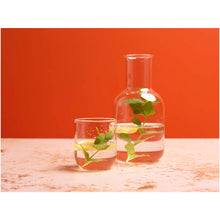 Load image into Gallery viewer, Amelie glass carafe and cup set with matt finish — lifestyle