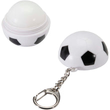 Load image into Gallery viewer, Rami football-shaped vanilla lip balm with SPF 15 and keychain — Black