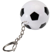 Load image into Gallery viewer, Rami football-shaped vanilla lip balm with SPF 15 and keychain — Black (detail)