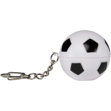 Load image into Gallery viewer, Rami football-shaped vanilla lip balm with SPF 15 and keychain — Black (front)