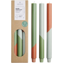 Load image into Gallery viewer, Originalhome Eden diagonal candles - set of 3 — Heather green