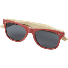 Load image into Gallery viewer, Sun Ray bamboo sunglasses — Red (detail)