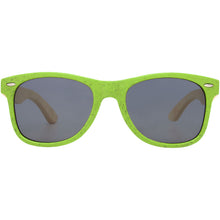 Load image into Gallery viewer, Sun Ray bamboo sunglasses — Lime green (front)