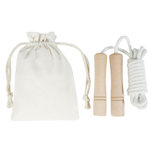 Load image into Gallery viewer, Denise wooden skipping rope in cotton pouch — Off white / Wood (detail 2)