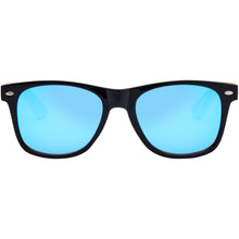 Load image into Gallery viewer, Hue sunglasses with bamboo temples — Blue / Natural (front)