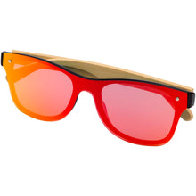 Load image into Gallery viewer, Tan sunglasses with bamboo temples — Yellow (detail)