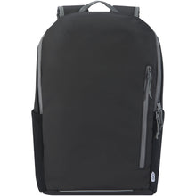 Load image into Gallery viewer, Aqua 15" GRS recycled water resistant laptop backpack 21L — Black (front)