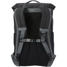 Load image into Gallery viewer, Aqua 15.6" GRS recycled water resistant laptop backpack 23L — Black (back)