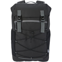 Load image into Gallery viewer, Aqua 15.6" GRS recycled water resistant laptop backpack 23L — Black (front)