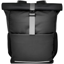 Load image into Gallery viewer, Aqua 15" GRS recycled water resistant roll-top bike bag 20L — Black (detail)